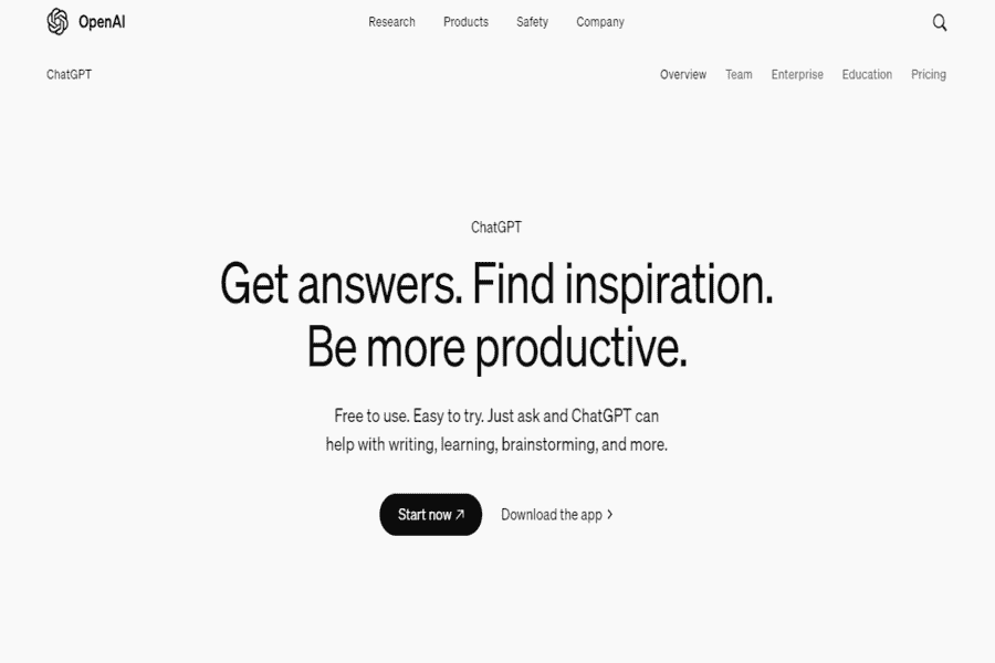 ChatGPT interface