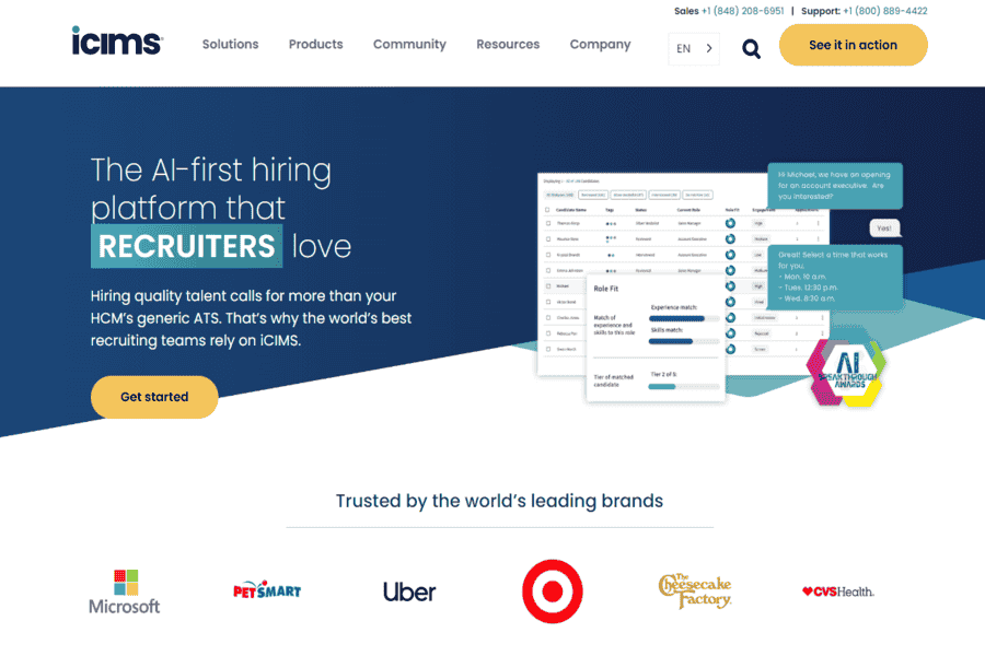 iCIMS Talent Cloud applicant tracking system