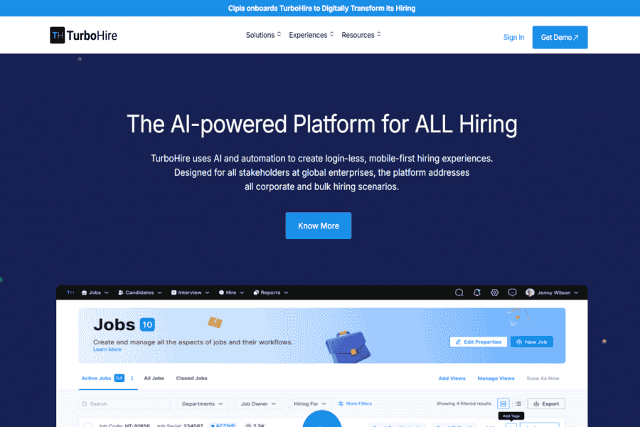 TurboHire AI recruitment platform