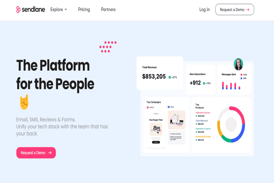 Sendlane email and SMS marketing platform