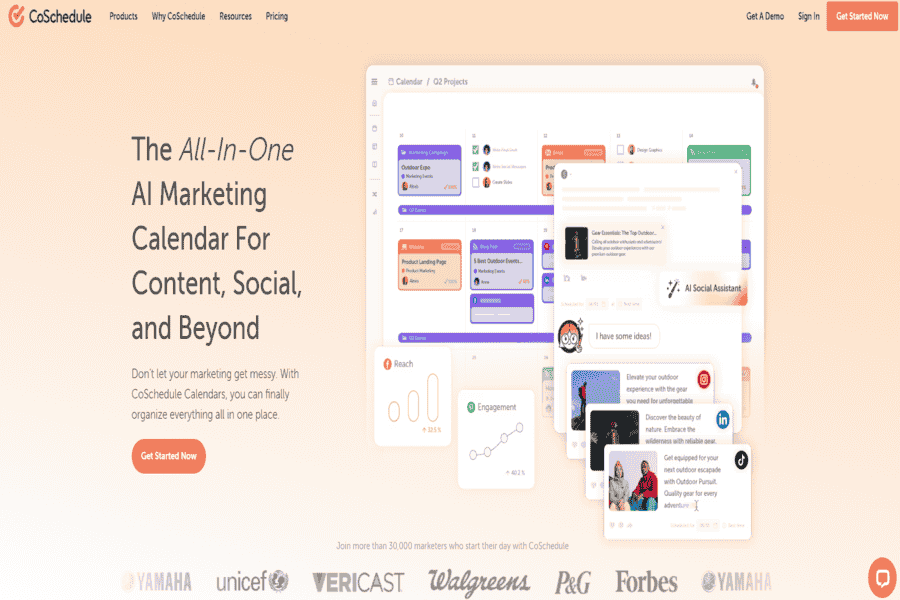 CoSchedule marketing calendar