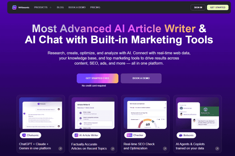 Writesonic content and GEO platform