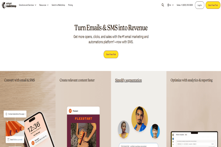 Mailchimp email marketing dashboard