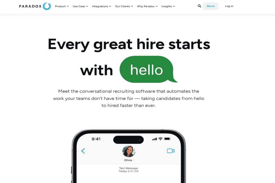 Paradox Olivia AI recruiting assistant