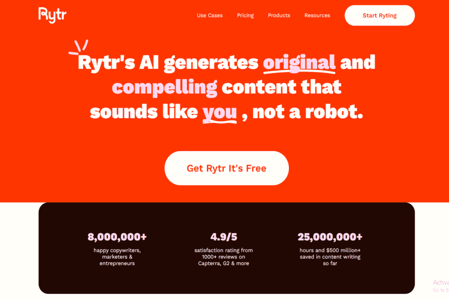 Rytr AI writing tool