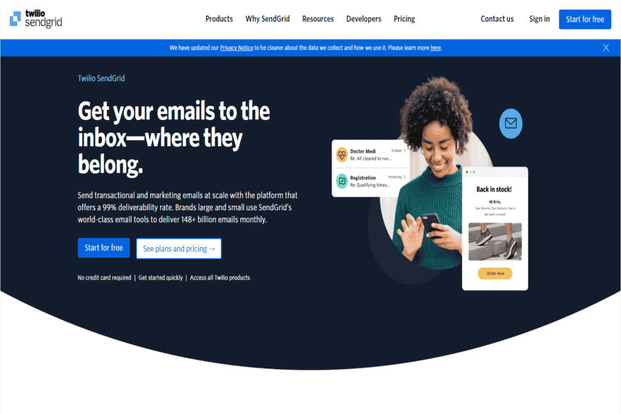 Twilio SendGrid email delivery platform