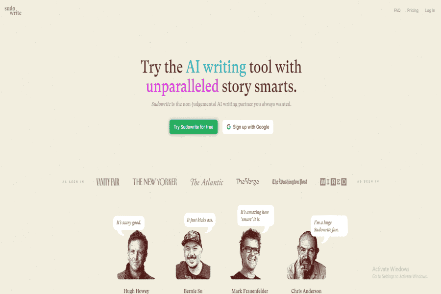 Sudowrite fiction writing assistant