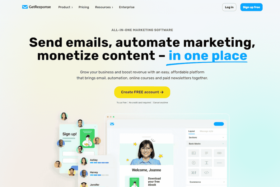 GetResponse marketing platform