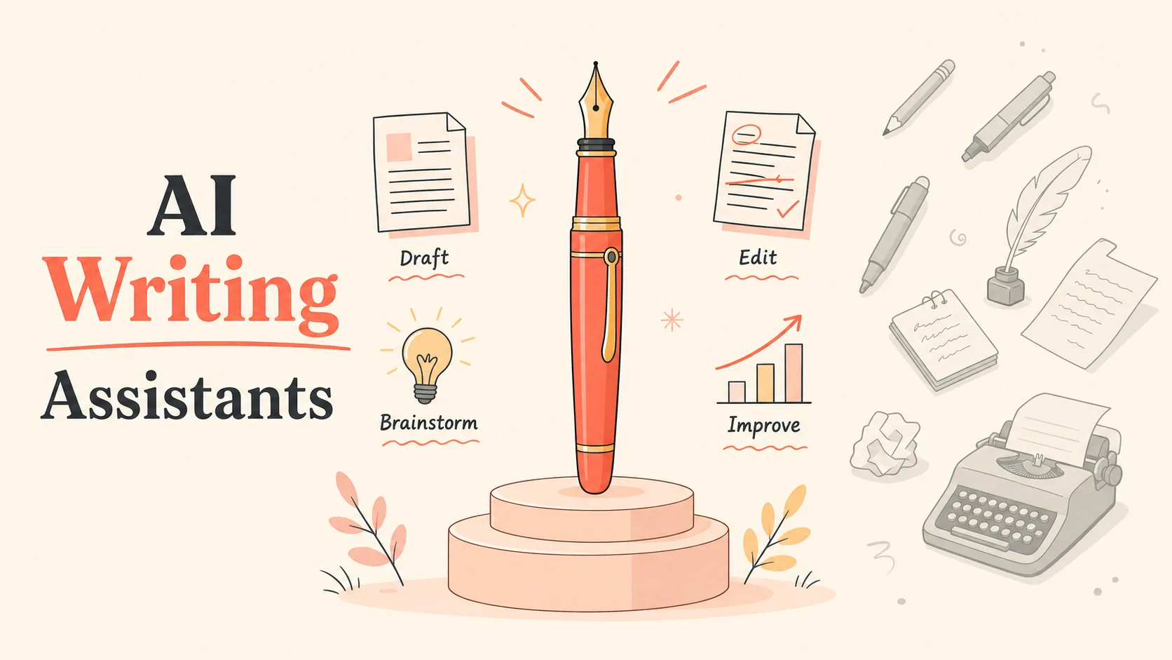 coral-pen-highlighted-among-faded-grey-writing-tools-matched-to-jobs