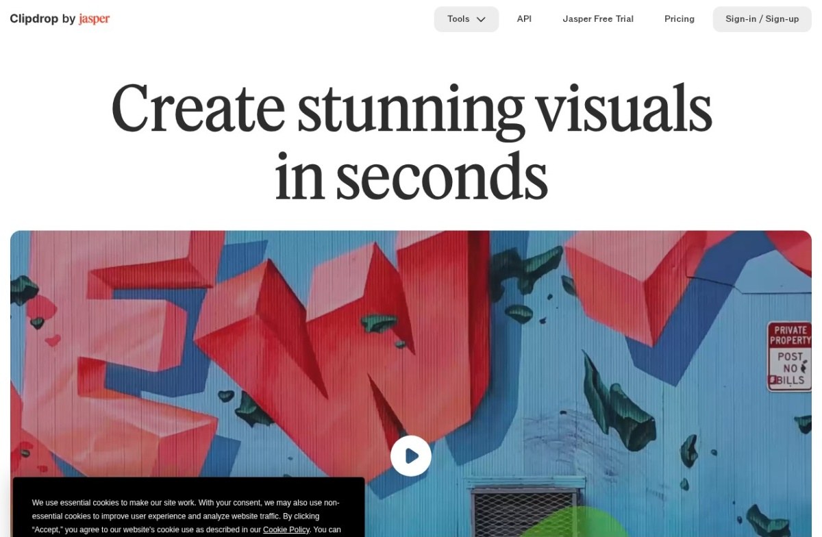 Clipdrop by Jasper home page