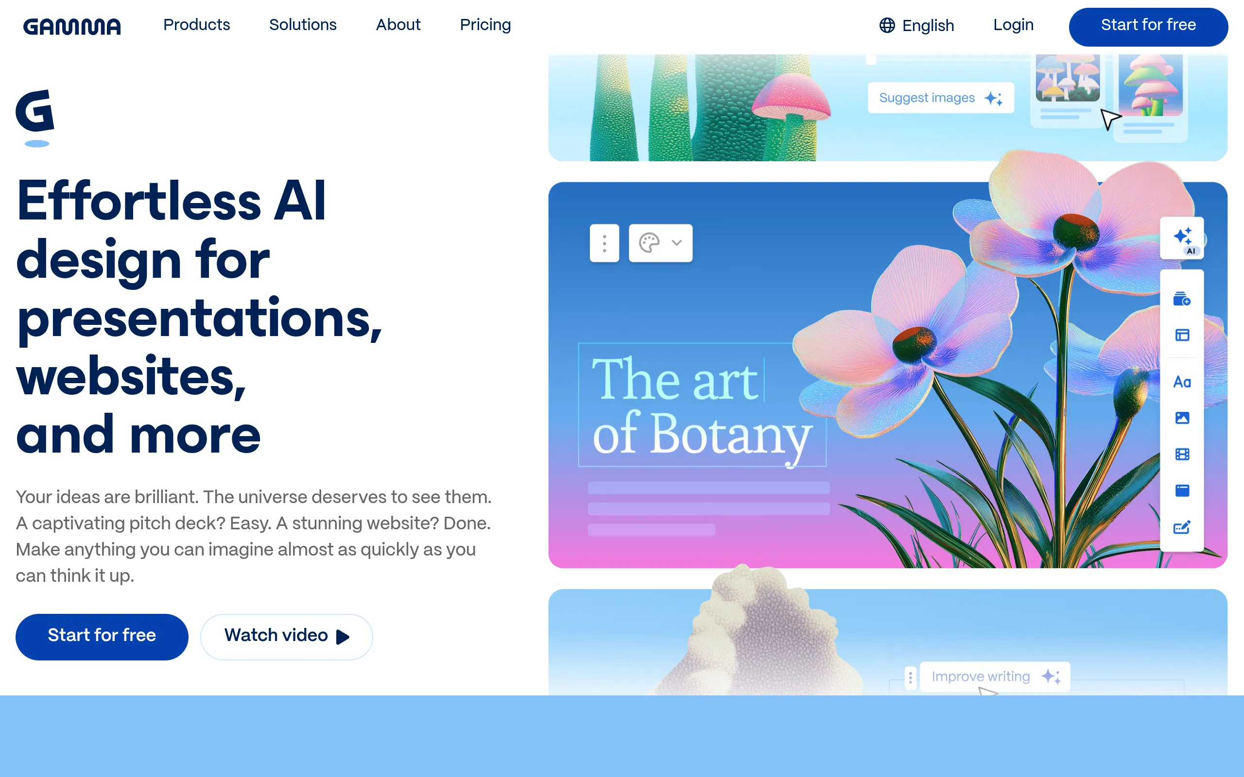 gamma-ai-presentation-tool-homepage-showing-deck-generation