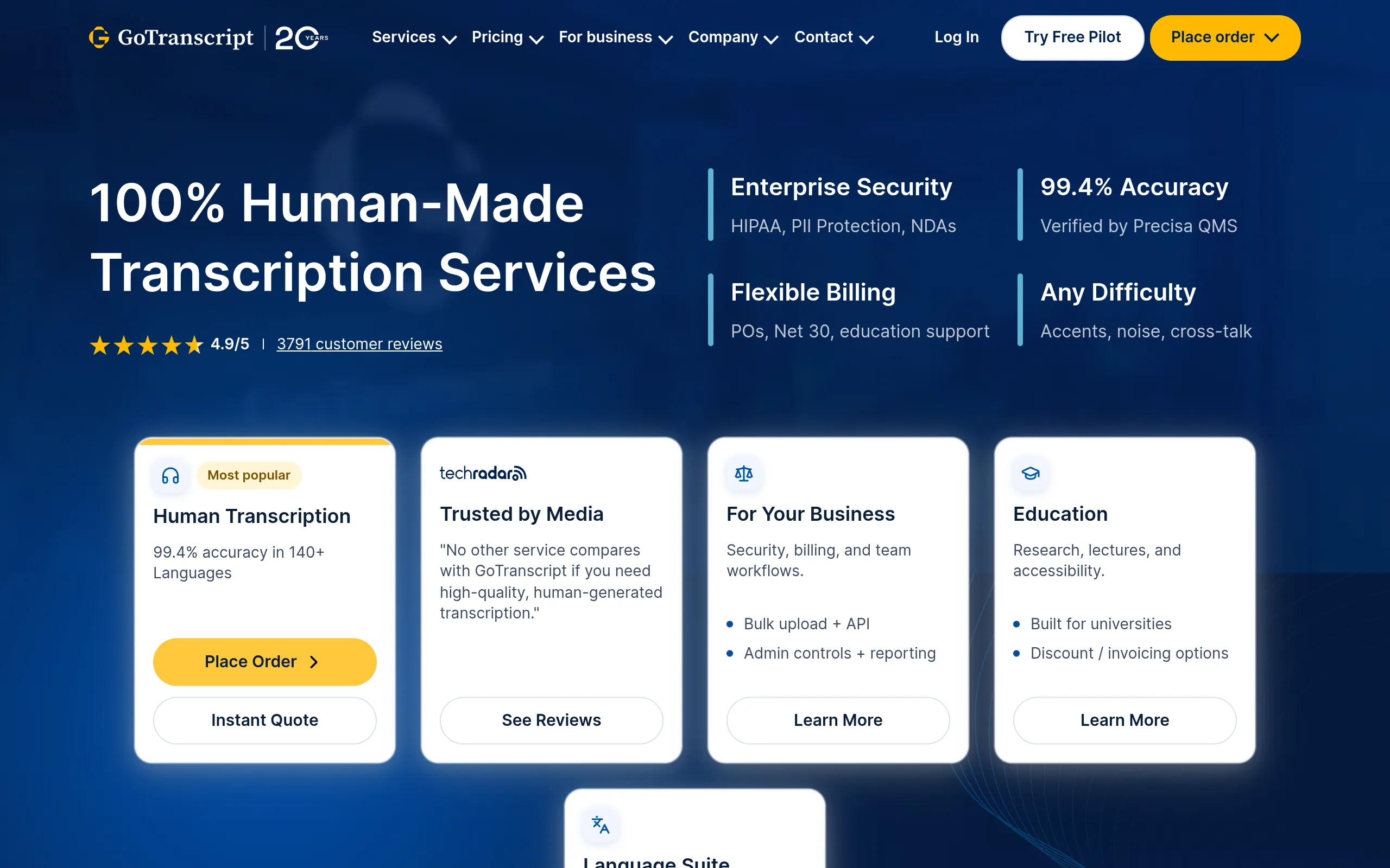 gotranscript-human-and-ai-transcription-service-dashboard