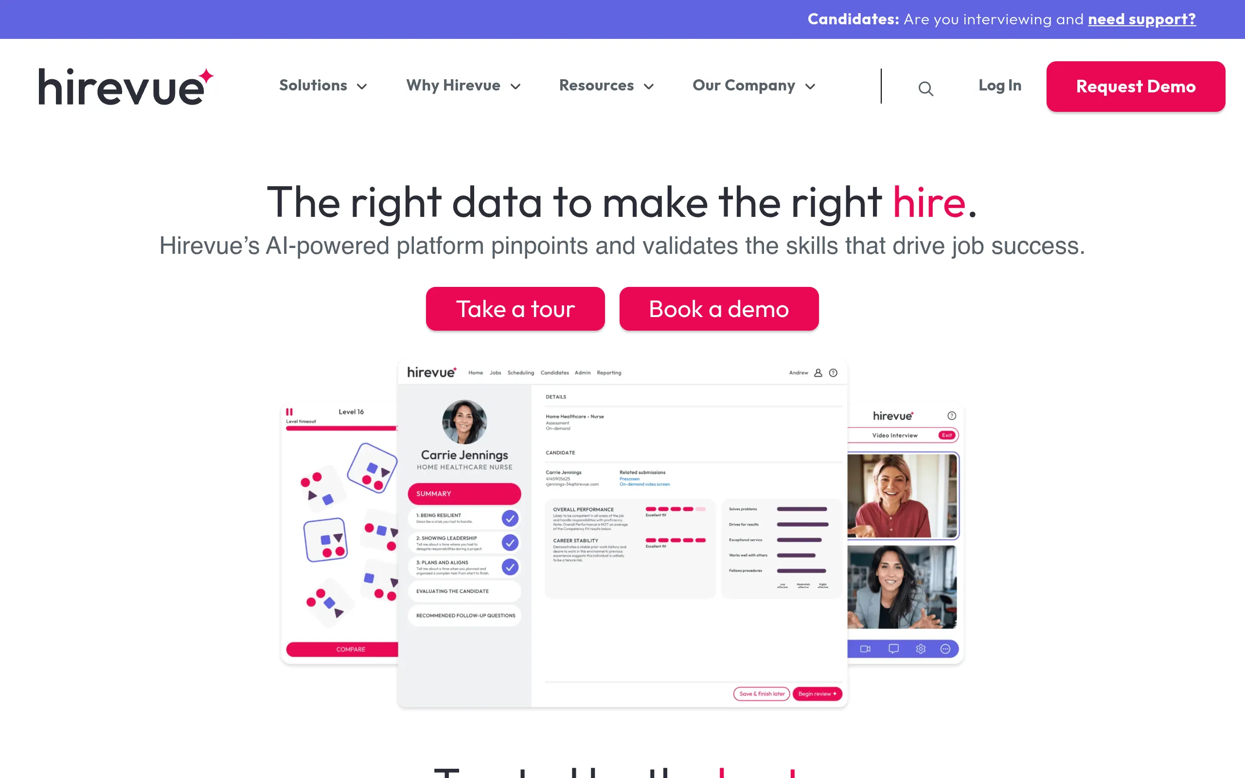 hirevue enterprise ai screening and assessment platform