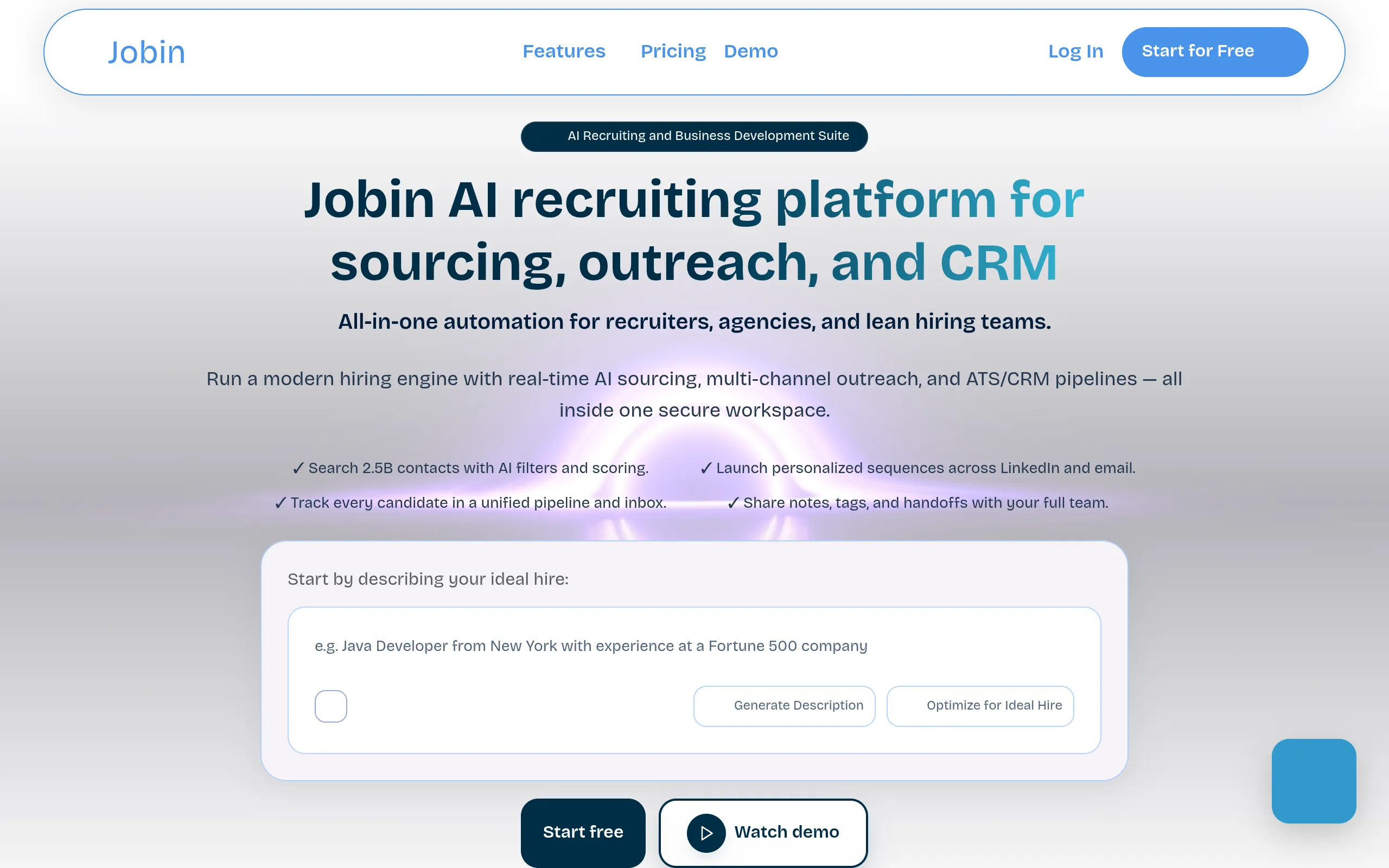 jobin cloud linkedin sourcing and outreach automation