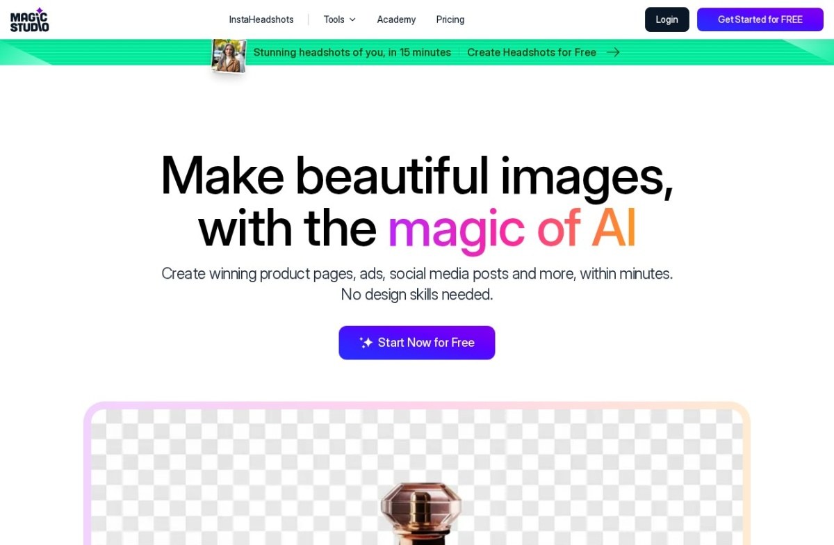 Magic Studio home page