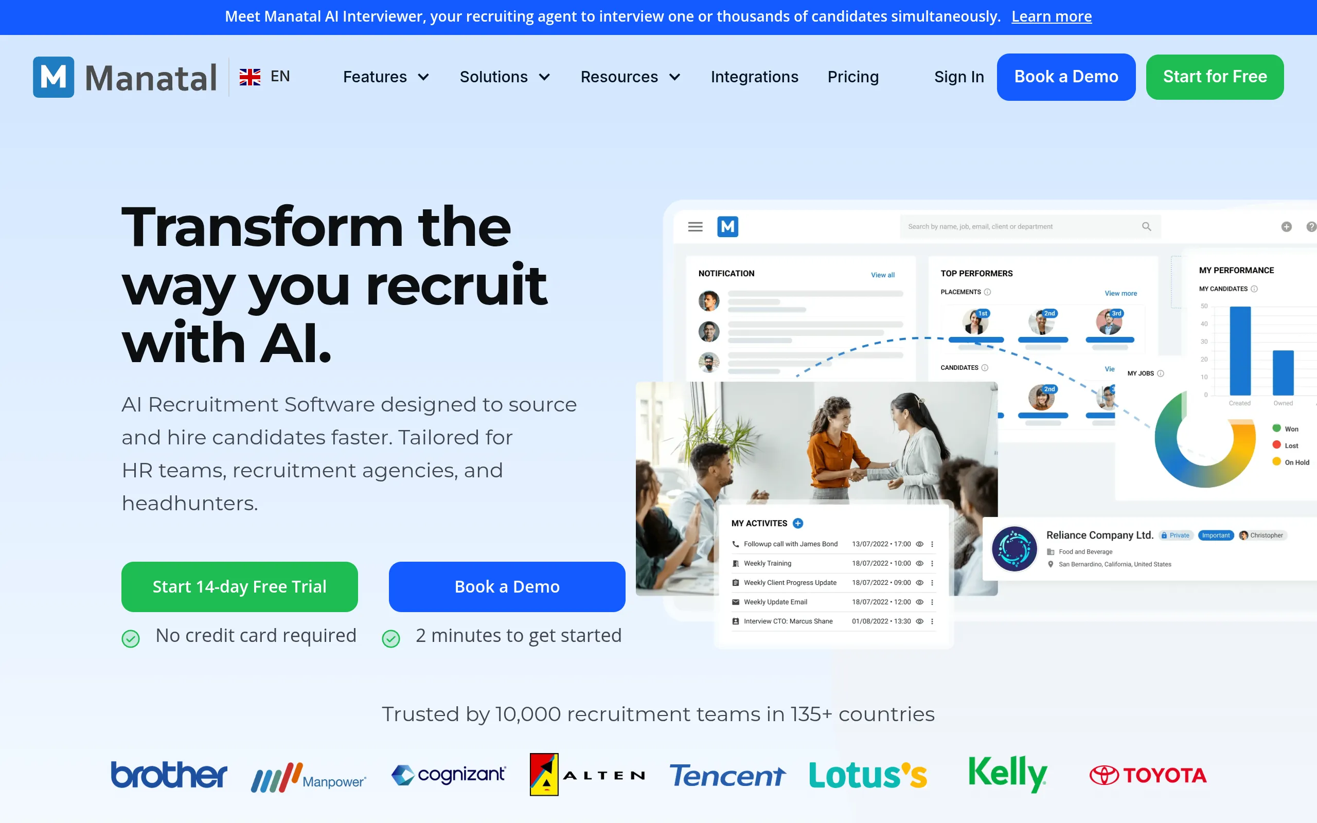 manatal affordable ai applicant tracking system
