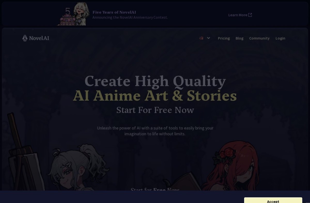 NovelAI home page