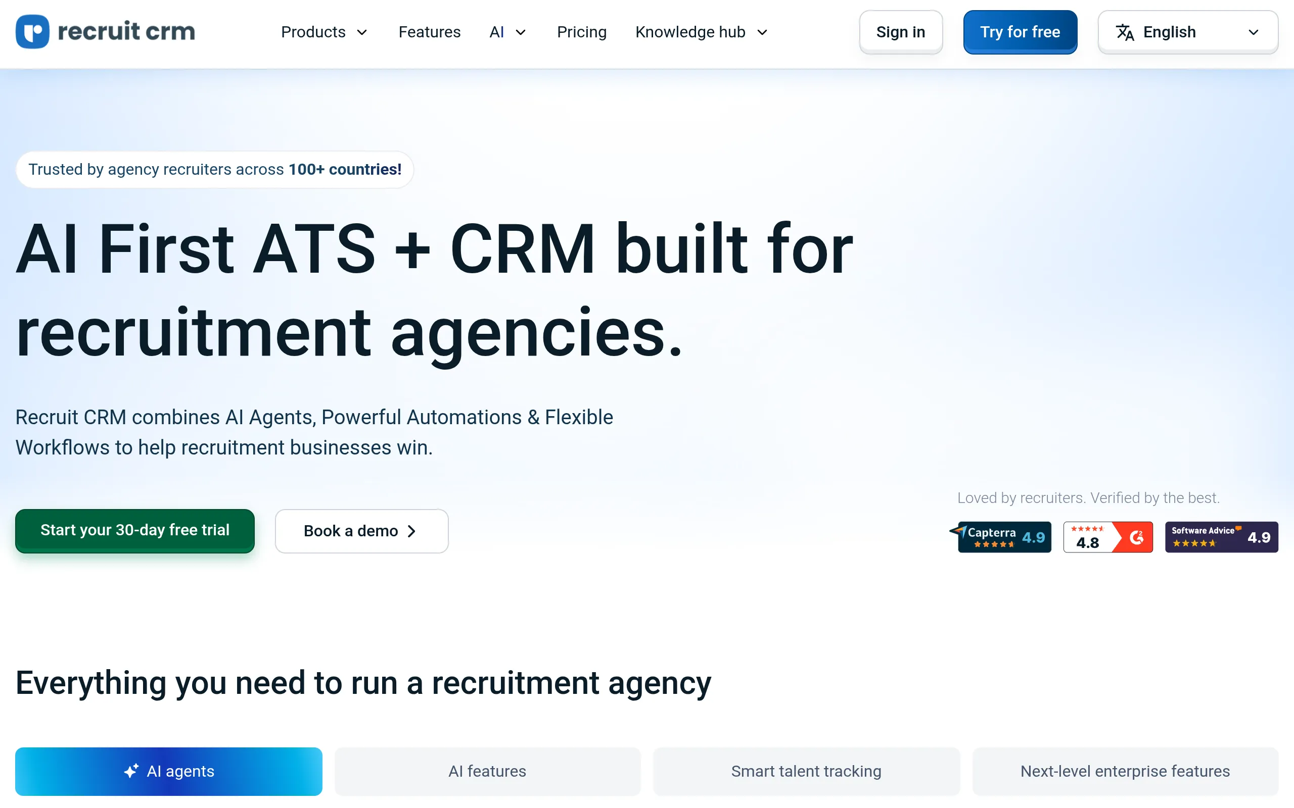 recruit crm ai staffing agency recruiting software