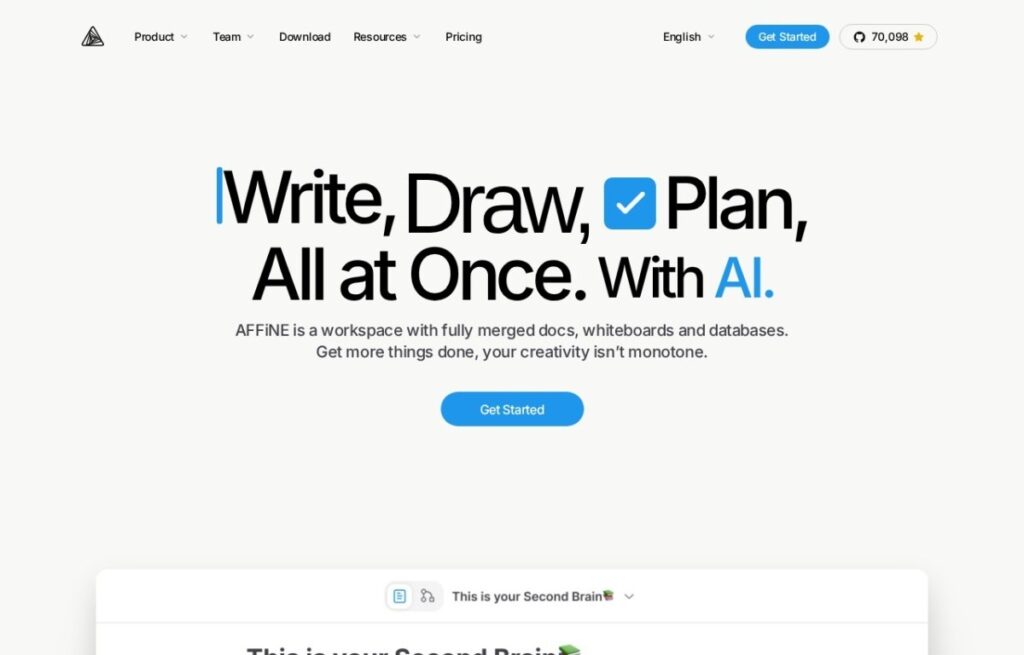 AFFiNE screenshot 1