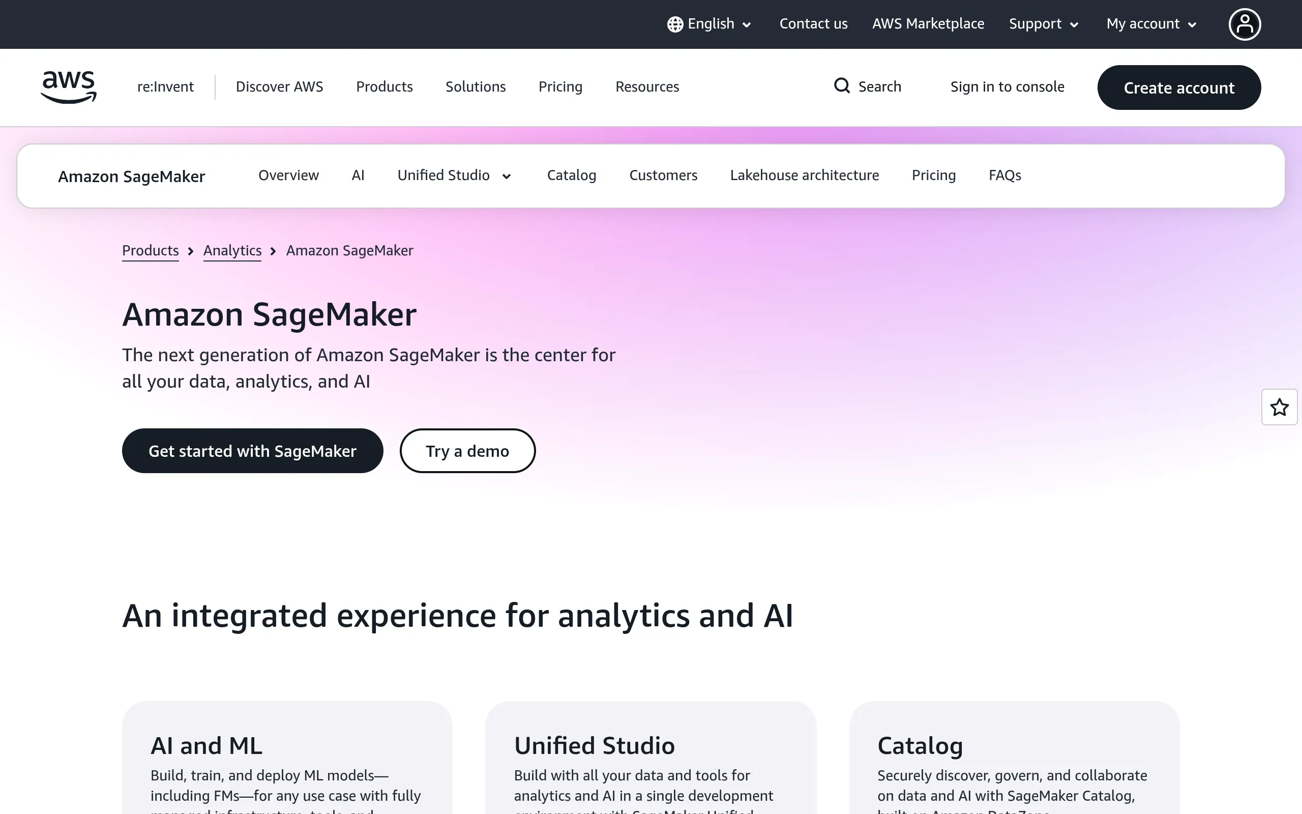 amazon-sagemaker-managed-machine-learning-platform-homepage