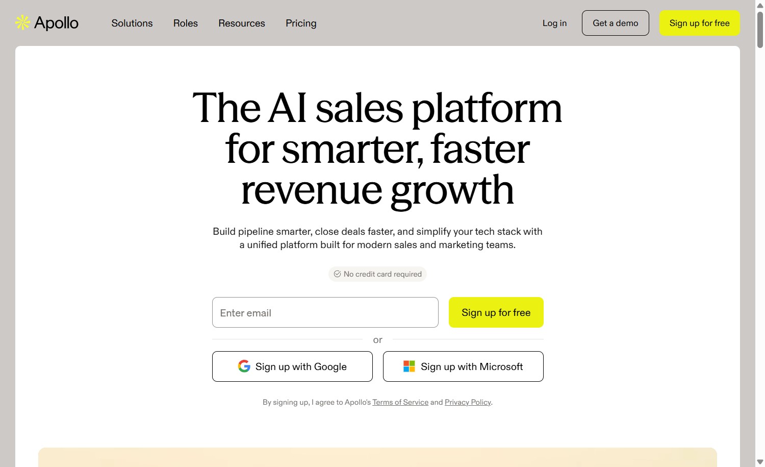 Apollo.io sales engagement platform home page