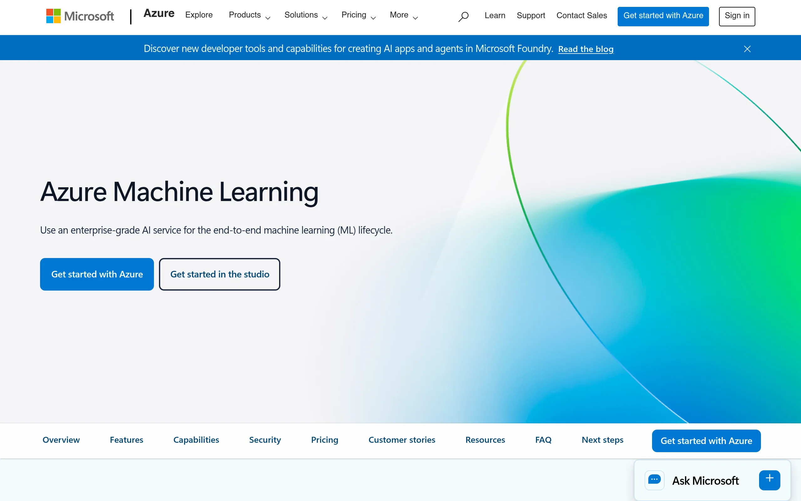 azure-machine-learning-managed-mlops-platform-homepage