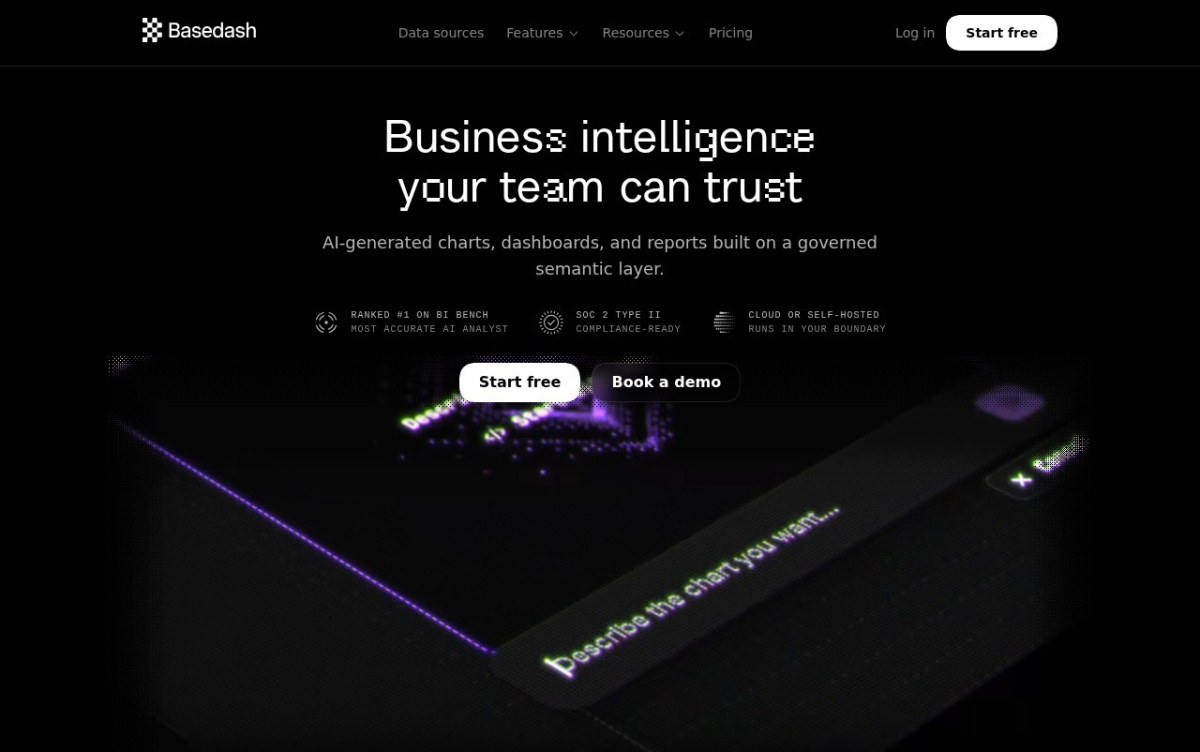 Basedash business intelligence home page