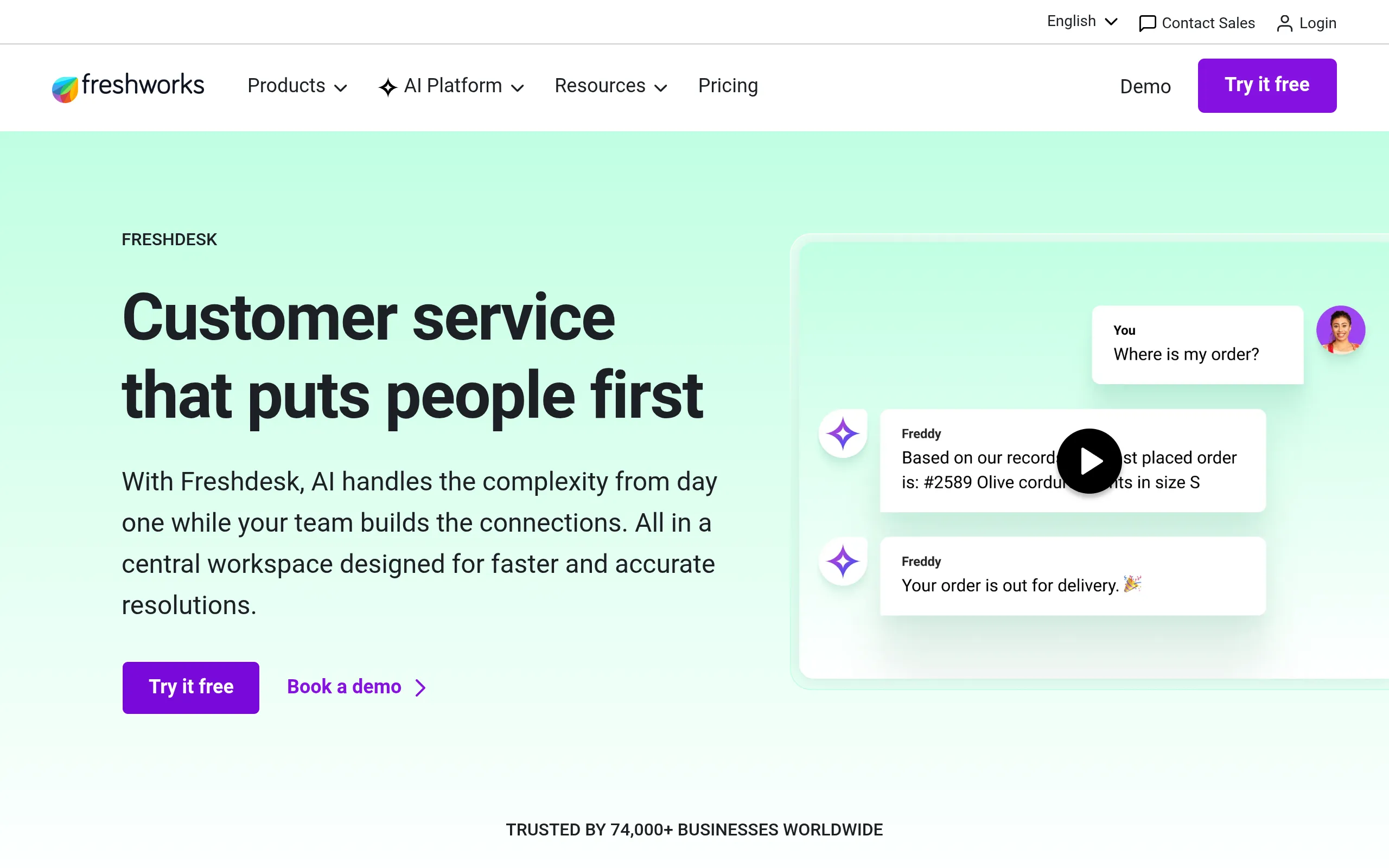 freshdesk-ai-chatbot-support-software-homepage