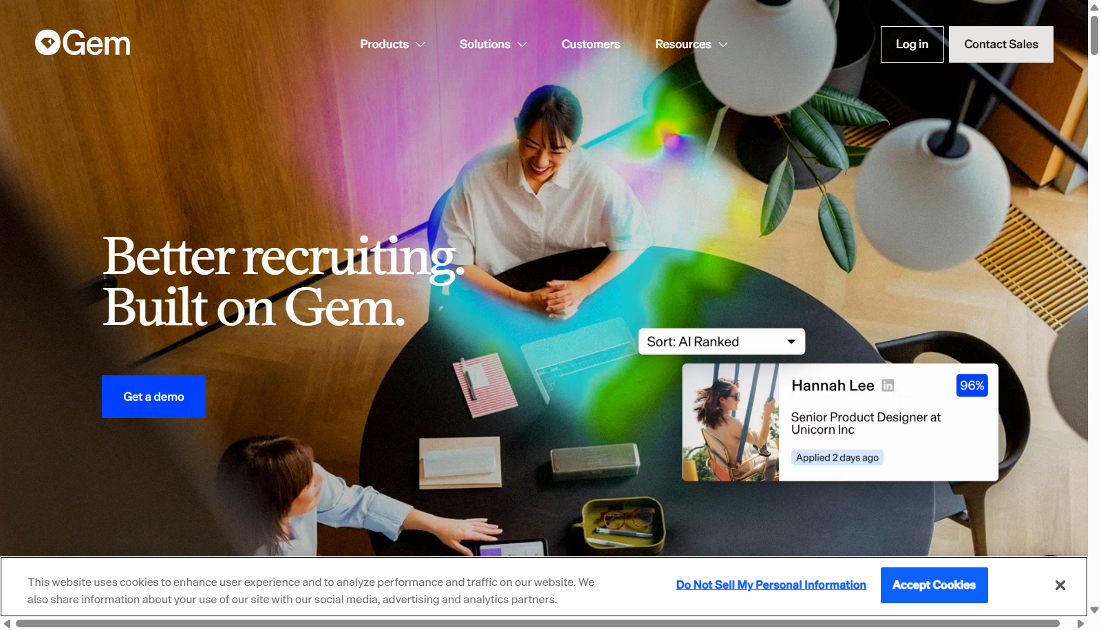 Gem homepage showing its AI-ranked candidate view
