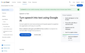 Google Cloud Speech-to-Text screenshot 1