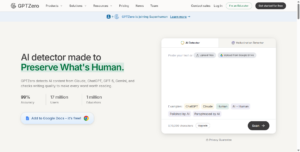 GPTZero screenshot 1
