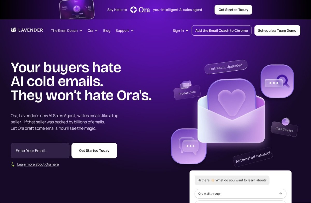 Lavender email coaching home page