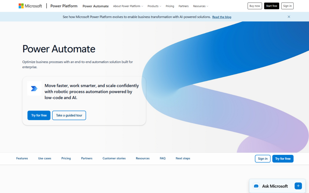 Microsoft Power Automate screenshot 1