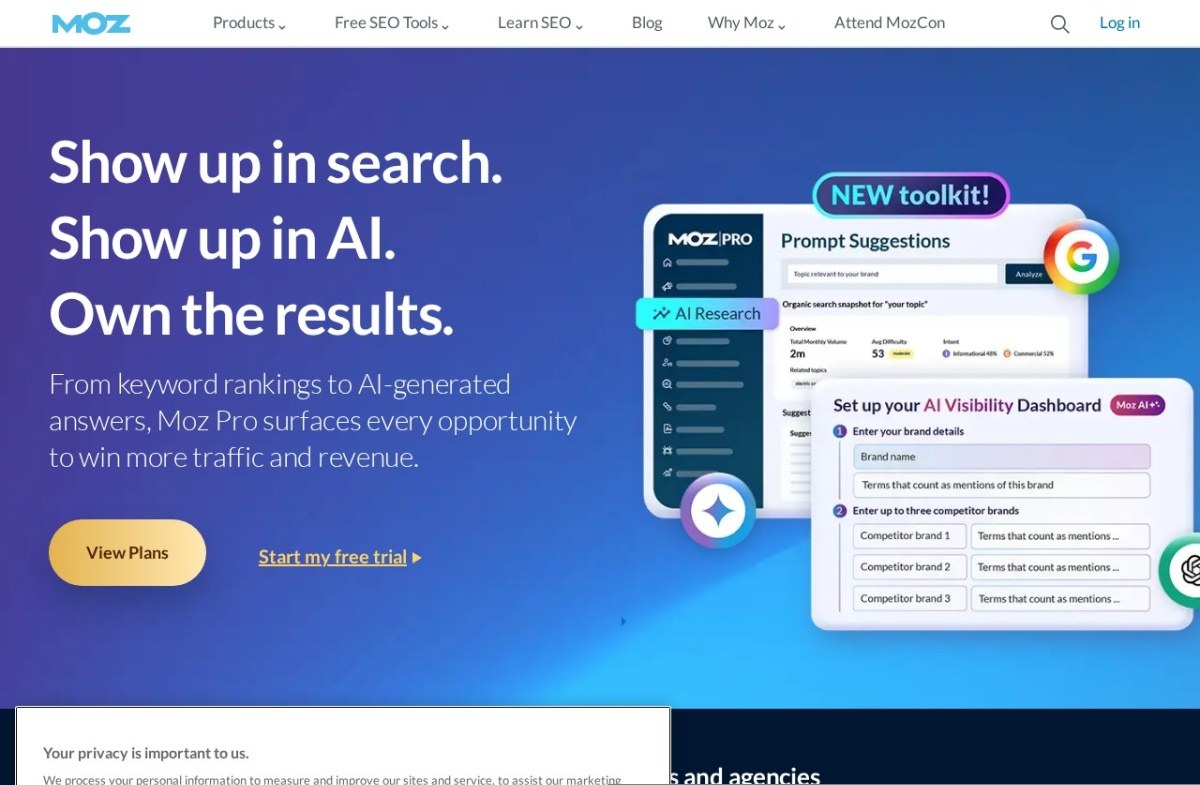 Moz Pro home page