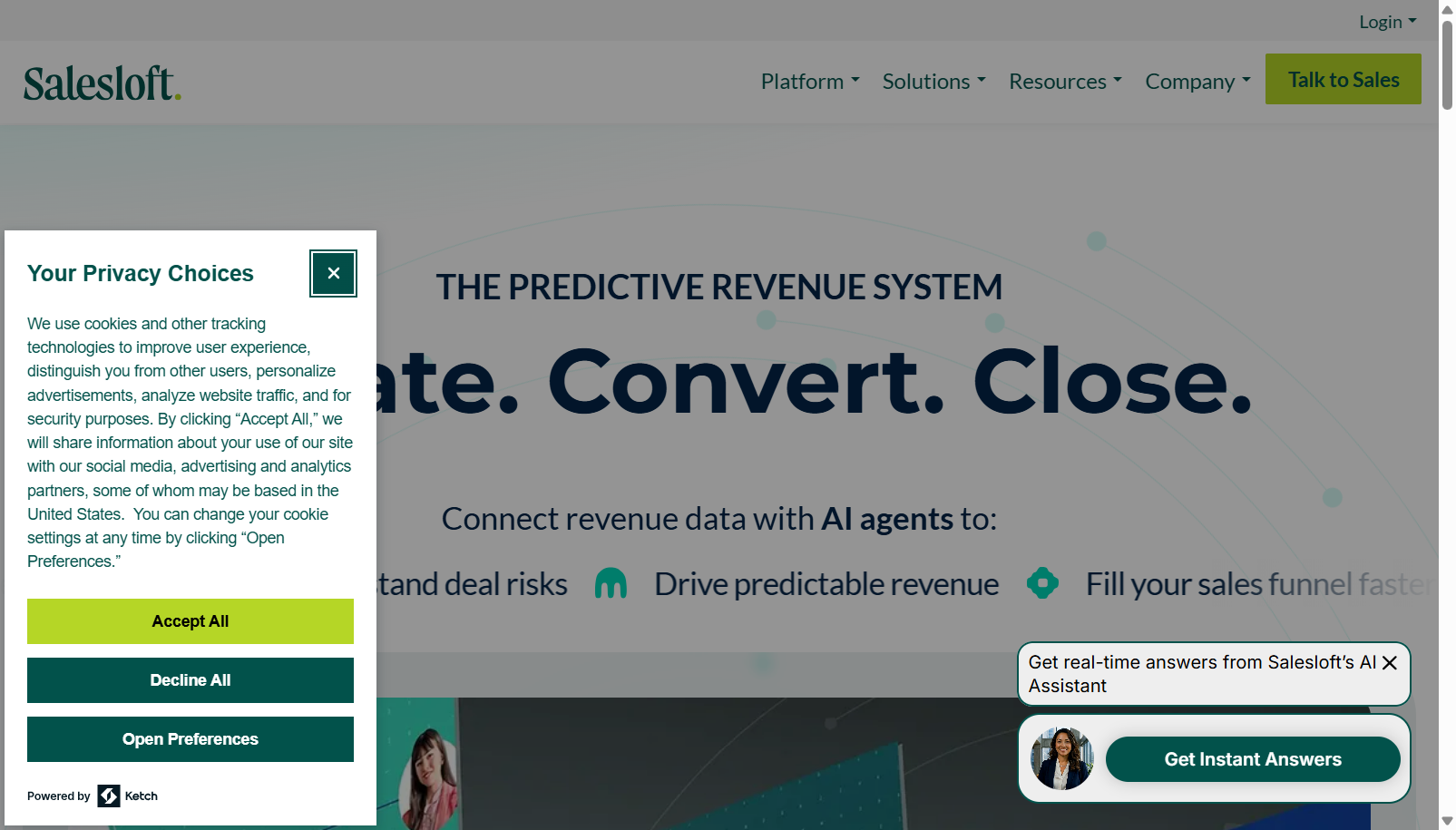 Salesloft revenue orchestration home page