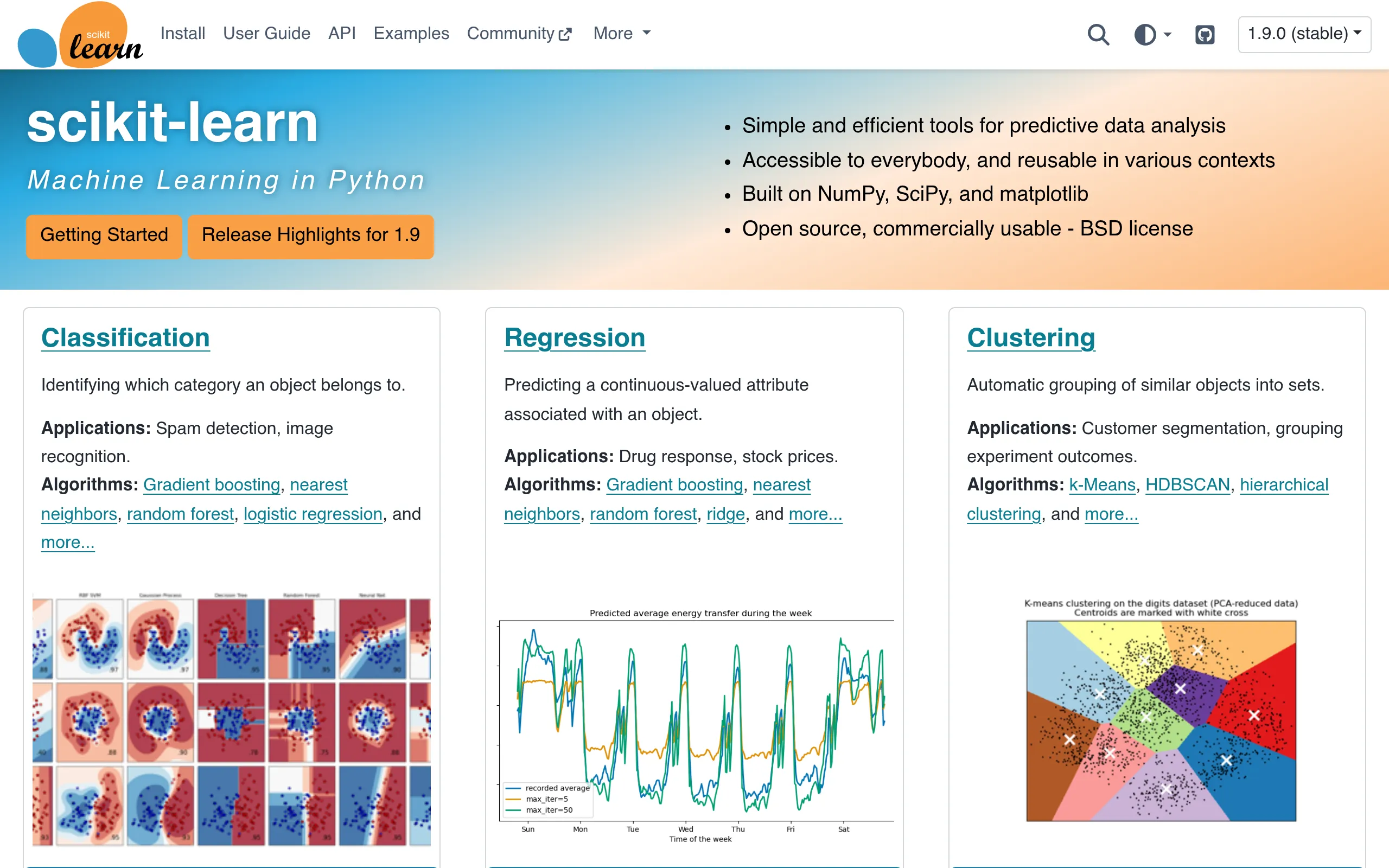 scikit-learn-classical-machine-learning-library-site
