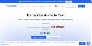 Transkriptor screenshot 1