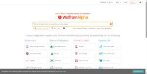 Wolfram|Alpha screenshot 1