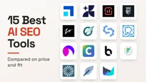 The 15 AI SEO tools compared in this guide, shown as a grid of product logos
