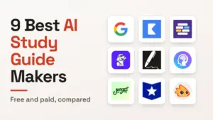 The nine AI study guide makers compared in this guide, shown as a grid of product logos