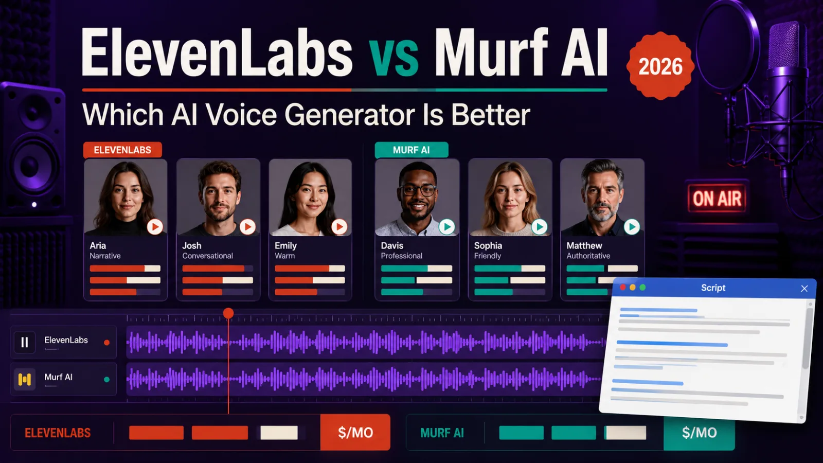 ElevenLabs vs Murf AI compared