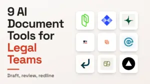 The nine AI document tools for legal teams compared in this guide, shown as a grid of product logos