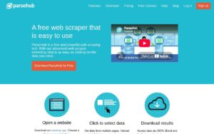 ParseHub screenshot 1