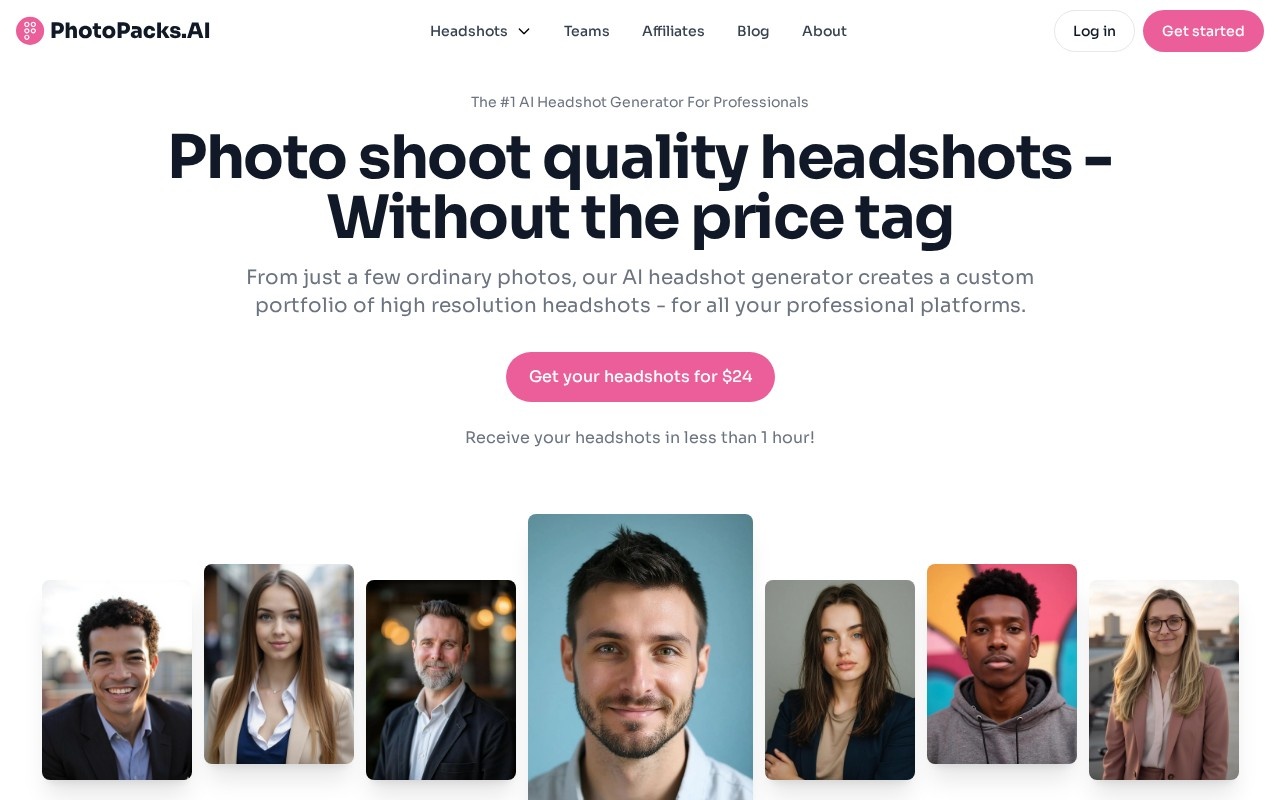 PhotoPacks.AI home page