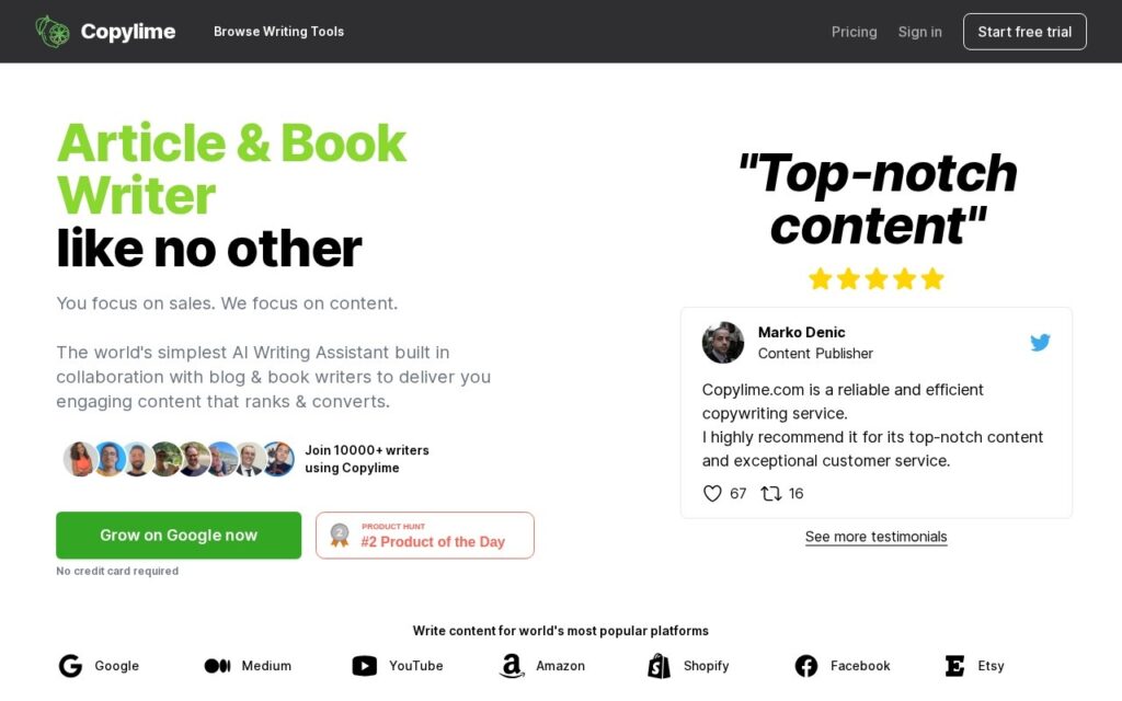 Copylime screenshot 1