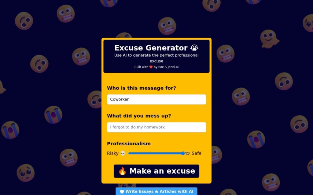 Excuses AI screenshot 1