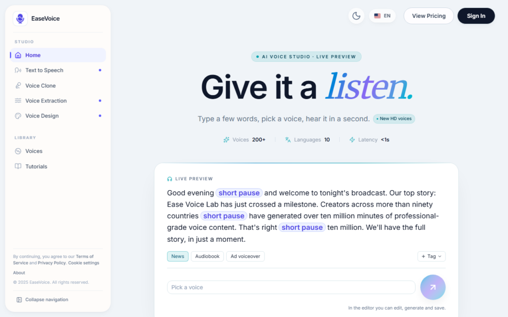 EaseVoice screenshot 1