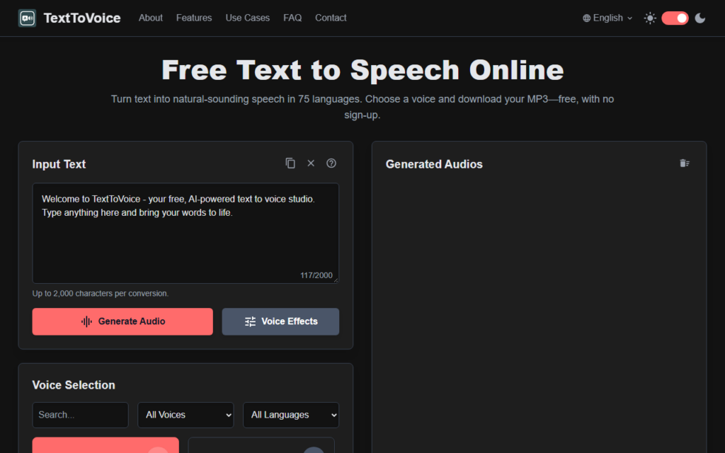 TextToVoice screenshot 1
