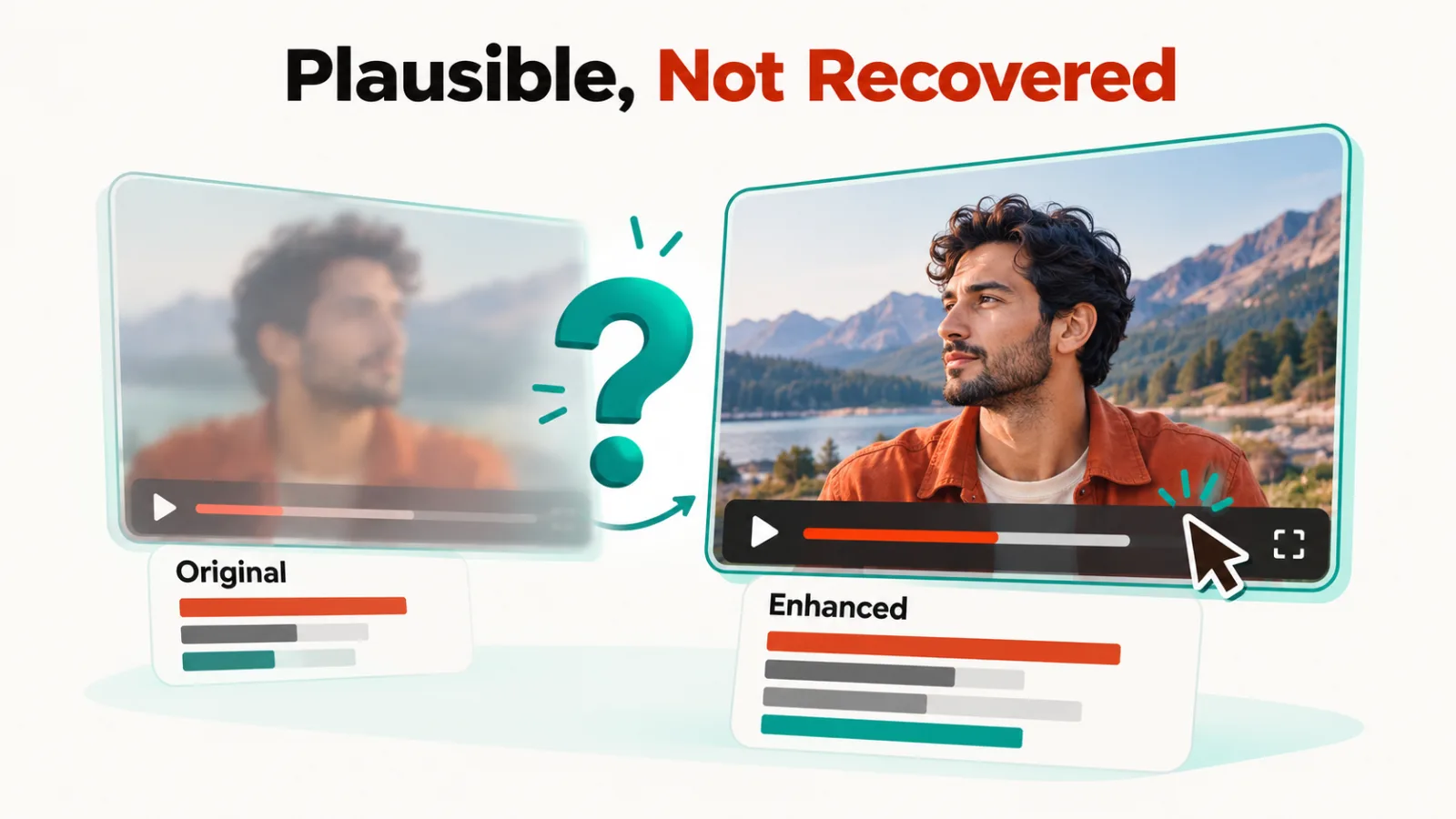 Two translucent video frames, a sharper one in front of a soft one