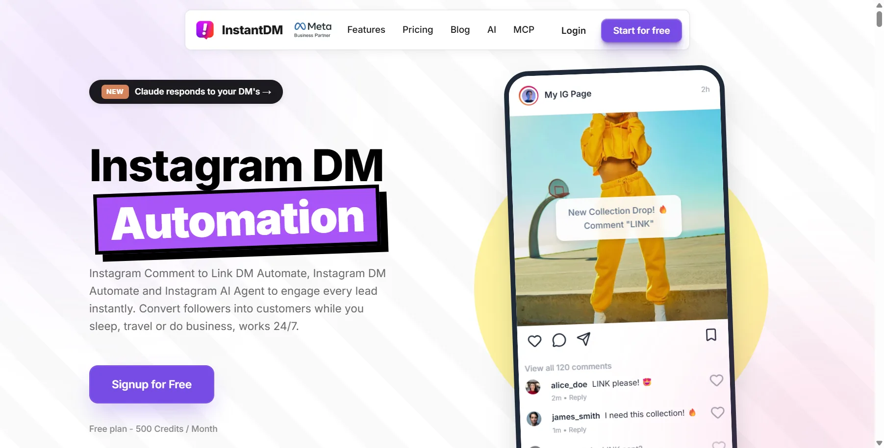 instantdm-homepage-instagram-comment-to-dm-automation